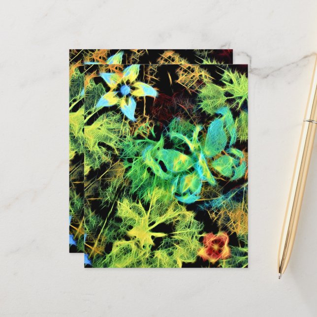 Butterfly and Flower Rodilius Paper Sheet (Front/Back In Situ)