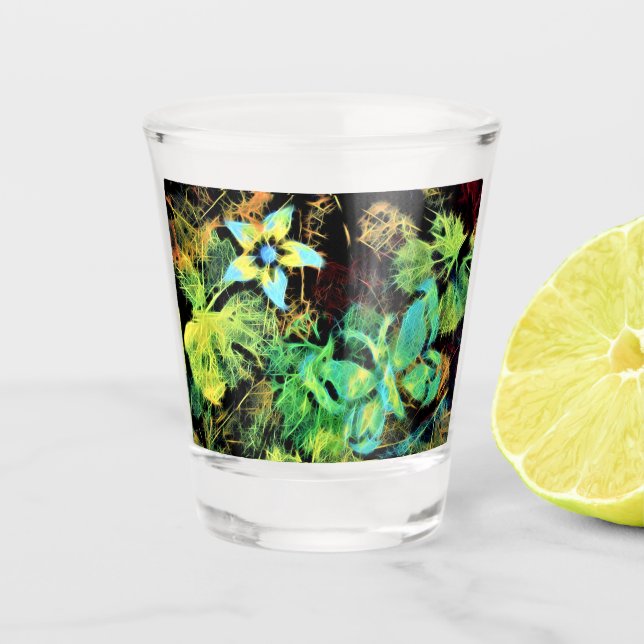 Butterfly and Flower Rodilius Shot Glass (Front)