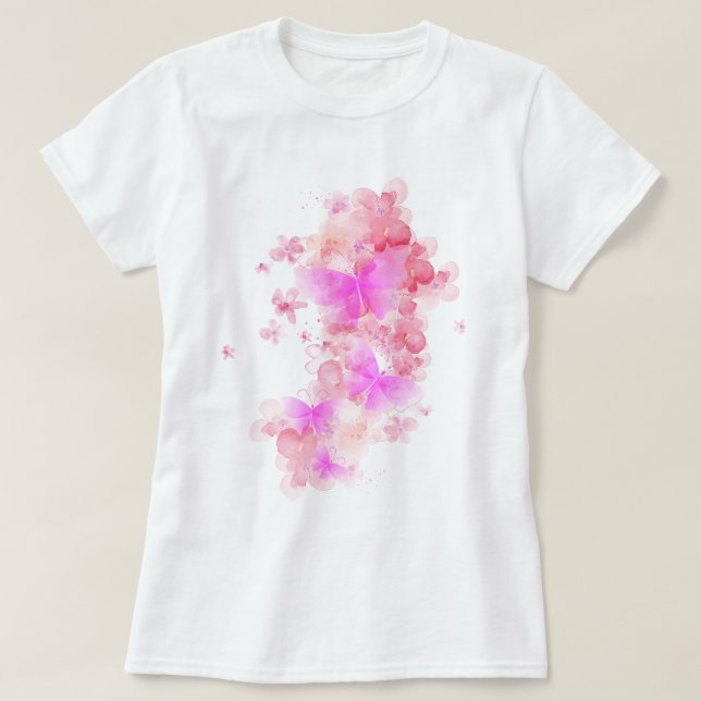Butterfly and flower T-Shirt (Design Front)