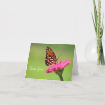 Butterfly and Flower Thank You Card