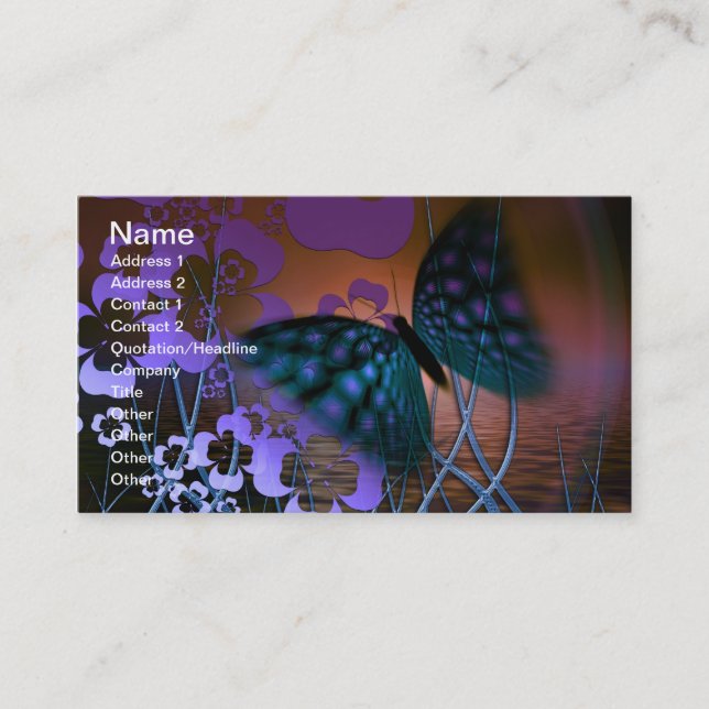 Butterfly and Flowers Business Card (Front)