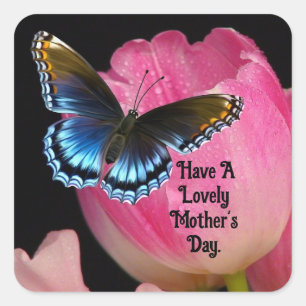 Butterfly And Flowers Mother's Day Sticker