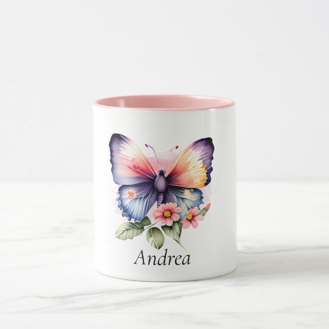 Butterfly and Flowers Mug (Center)