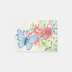 Butterfly And Flowers Post-it Notes