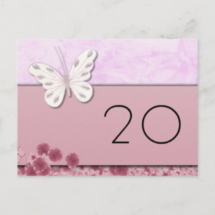 Butterfly and flowers Table Number Postcard