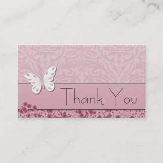Butterfly and flowers Thank You Business Card
