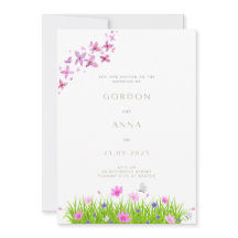 Butterfly and Flowers Wedding Inviations