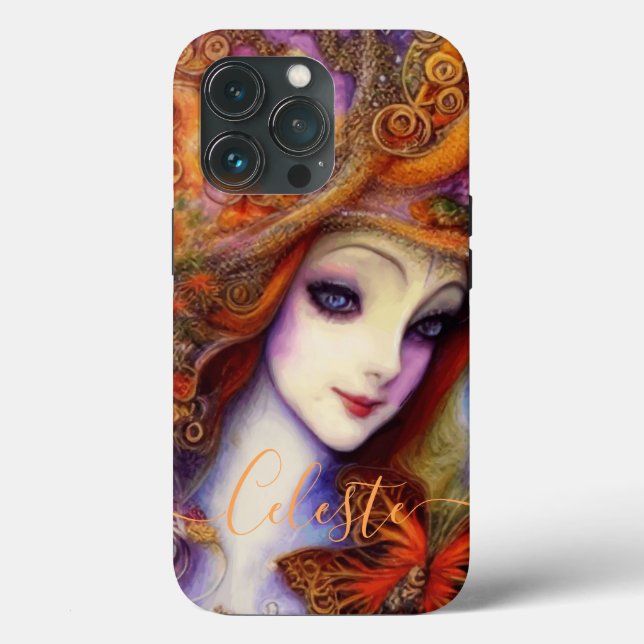 Butterfly And Garden Goddess In Watercolor Blues Case-Mate iPhone Case (Back)