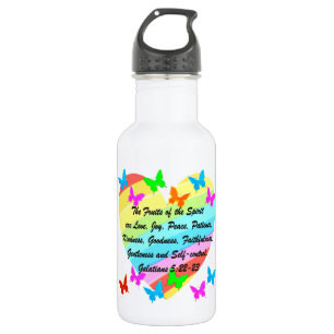 BUTTERFLY AND HEART FRUIT OF THE SPIRIT DESIGN 532 ML WATER BOTTLE
