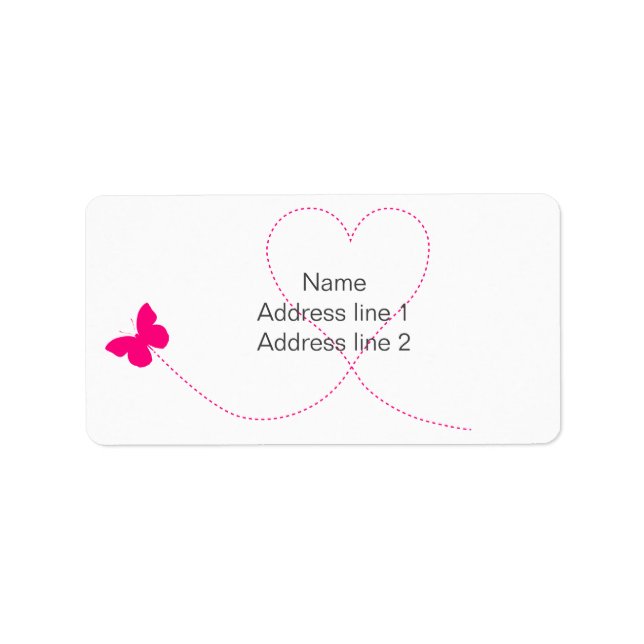 Butterfly and Heart Return Address Label (Front)