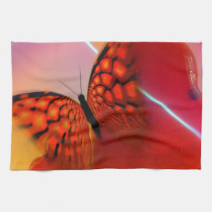 Butterfly and Hearts Tea Towel