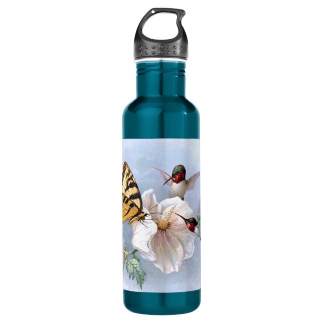 Butterfly and Hummingbirds 710 Ml Water Bottle (Front)