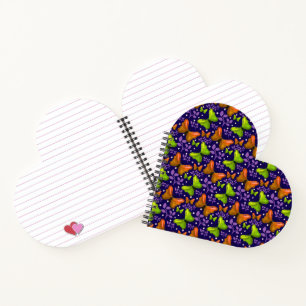 Butterfly and Leaf Seamless Pattern Nature Inspi Notebook