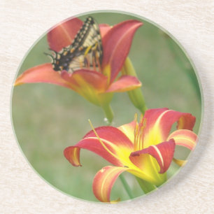 Butterfly and Lilies Coaster