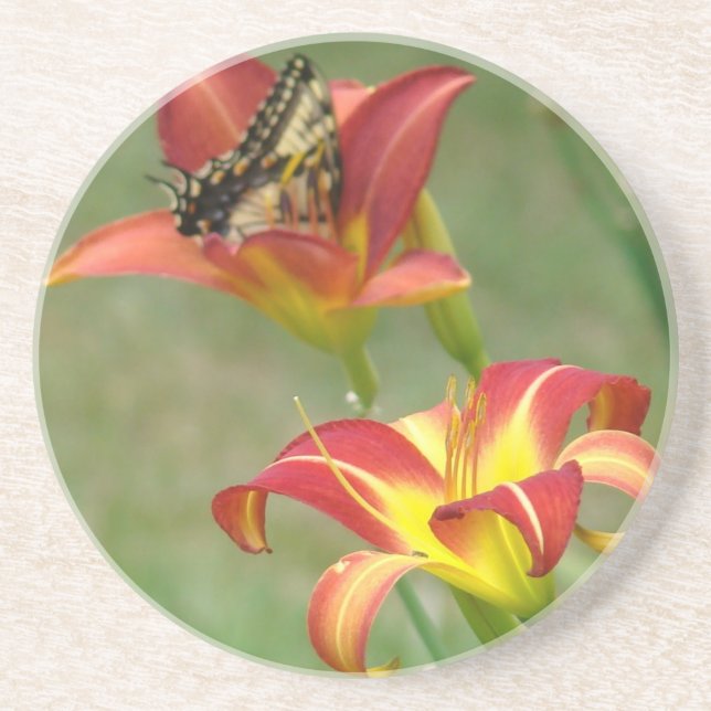Butterfly and Lilies Coaster (Front)