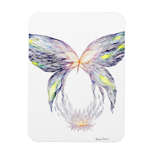 Butterfly and lotus magnet