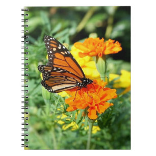 Butterfly and Marigold Flower Garden Notebook