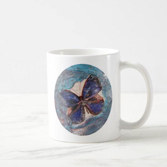 Butterfly and Melted Crayon Collage Coffee Mug (Right)