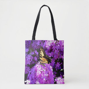 Butterfly and Phlox Tote Bag