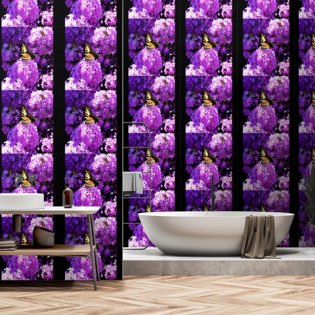 Butterfly and Phlox Wallpaper (Bathroom)