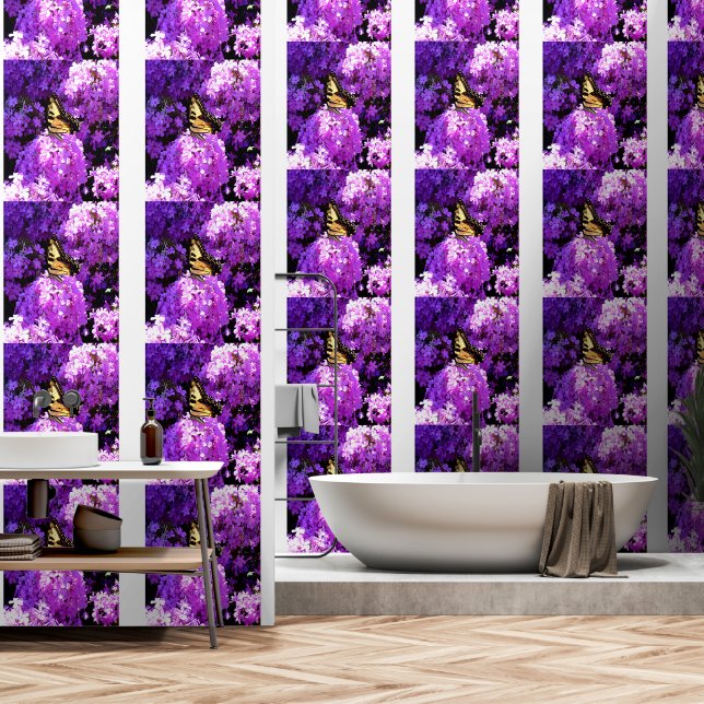 Butterfly and Phlox Wallpaper (Bathroom)