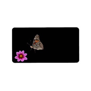 Butterfly and Pink Flower Address Label