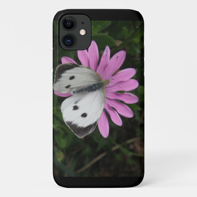 Butterfly and Pink Flower iPhone 3 Case (Back)