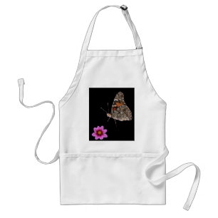 Butterfly and Pink Flower Standard Apron