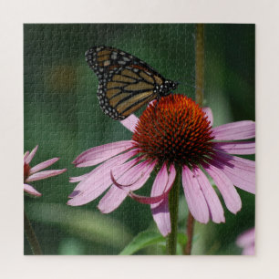 Butterfly and Purple Cone Flower Jigsaw Puzzle