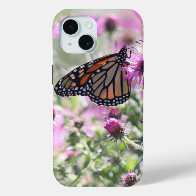 Butterfly and Purple Meadow Flowers Case-Mate iPhone Case (Back)
