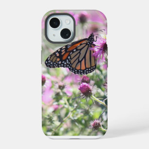 Butterfly and Purple Meadow Flowers iPhone 15 Case