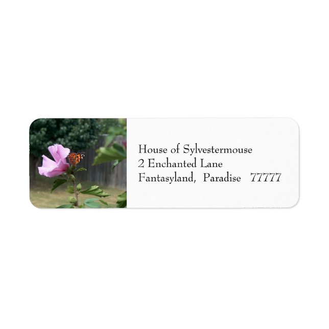 Butterfly and Rose of Sharon Address Labels (Front)