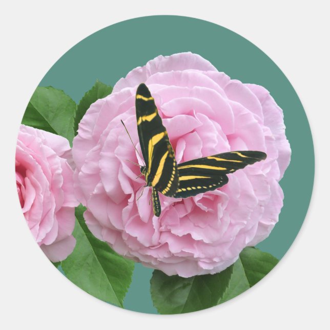 BUTTERFLY AND ROSE Sticker (Front)