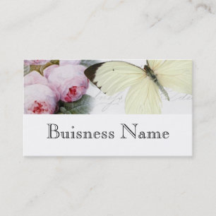Butterfly and roses business card