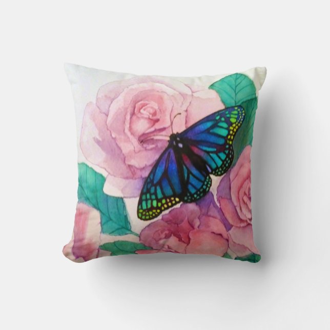 Butterfly and Roses Cushion (Front)