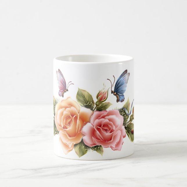 butterfly and roses pretty mug - butterfly rose (Center)