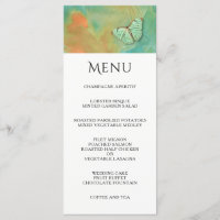 Butterfly and Southwest Colours Wedding Menu