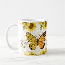 Butterfly and Sunflower Coffee Mug – Floral Nature