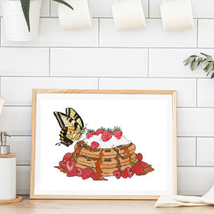 Butterfly and Waffles Sweet Kitchen Decor