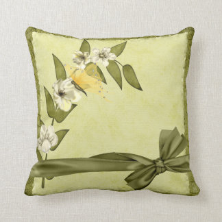 Butterfly and White Flowers Cushion