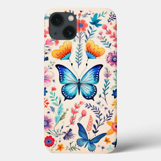 Butterfly and Wildflower Garden Case-Mate iPhone Case (Back)
