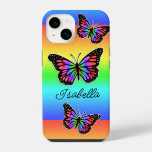 Butterfly and Your Name Personalised iPhone 14 Case
