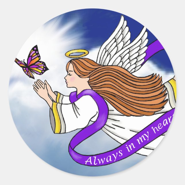 Butterfly Angel Classic Round Sticker (Front)