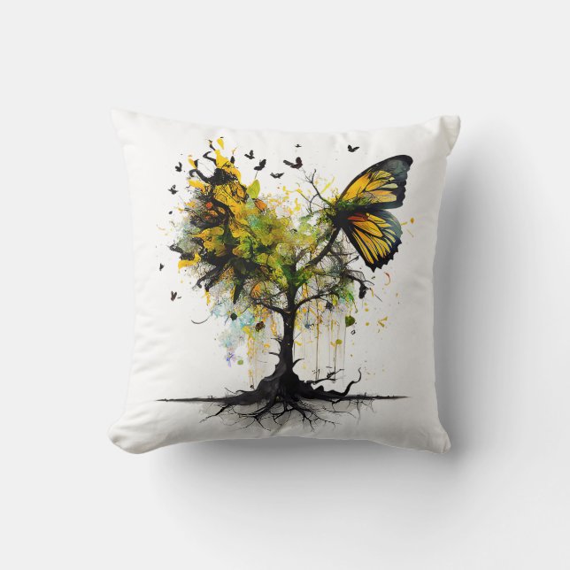 Butterfly Animal Creative Art Cushion (Front)