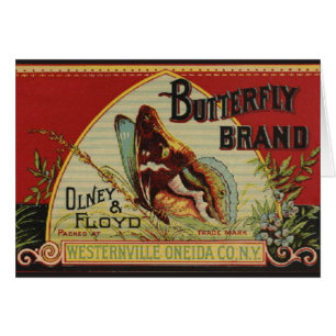 Butterfly Antique Advertising Label