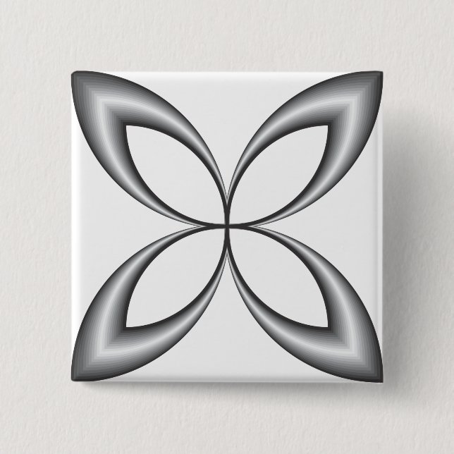 butterfly arabesque 15 cm square badge (Front)
