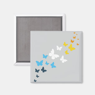 Butterfly AroAce Pride - AroAce Flag Colours Magnet