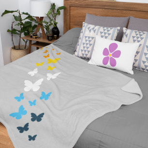 Butterfly AroAce Pride - AroAce Flag Colours Sherpa Blanket