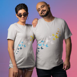 Butterfly AroAce Pride - AroAce Flag Colours T-Shirt