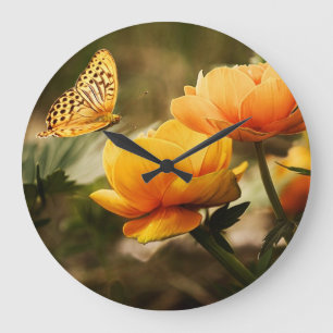 Butterfly Art 32 Wall Clocks & Numeral Options